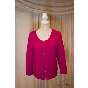 WHBM | Magenta Snap Front Cardigan